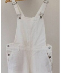 無印良品 | MUJI Cotton White Salopette(サロペット/オーバーオール)