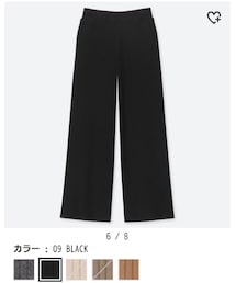 UNIQLO | ハイウエストドレープワイドストレートパンツ（丈長め73～75cm）(その他パンツ)