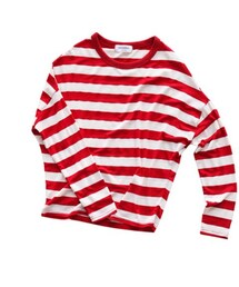 ボーダーパターンドルマンTシャツ(Tシャツ/カットソー)