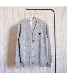 PLAY COMME des GARCONS | PLAY COMME des GARCONS 紡毛ラムウール天竺カーディガン 黒エンブレム(カーディガン/ボレロ)