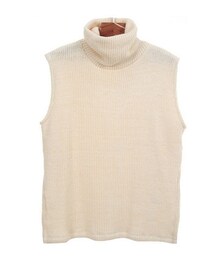 サイドスリット入りタートルネックニットベスト(ベスト)