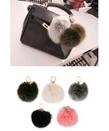 ポンポンリアルフォックスファーチャーム(キーホルダー)