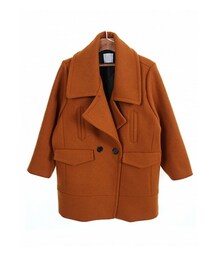 ウール50%混コクーンハーフコート(ピーコート)