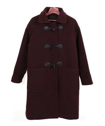 ウール40%混ロング丈ダッフルコート(ダッフルコート)