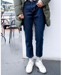 ナチュラルストレートデニムパンツ(デニムパンツ)