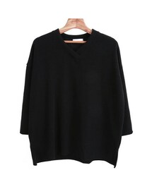 ドロップショルダーVネックTシャツ(ニット/セーター)