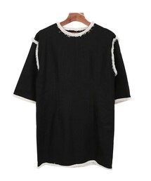ブラックリネンワンピース(ワンピース)