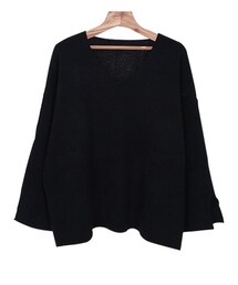 スリットスリーブルーズニットトップス(Tシャツ/カットソー)