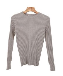 袖スリットリブニットトップス(ニット/セーター)