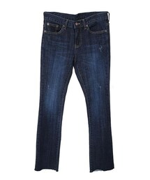 カットオフセミブーツカットデニムパンツ (デニムパンツ)