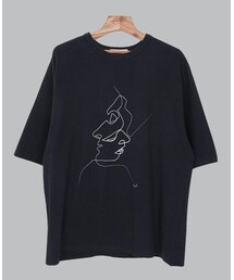 フェイスプリントロング丈Tシャツ(Tシャツ/カットソー)