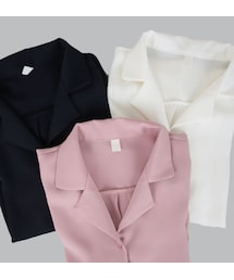 オープンカラーボタンブラウス(シャツ/ブラウス)