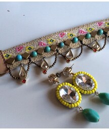 joujou | ブレス:joujou
ピアス:Rioy(ブレスレット)