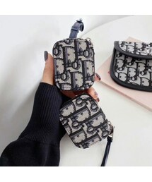 ディオール AirPods proケース ブランド Dior Air Podsproカバー お洒落 AirPods3/2/1イヤホーンケース 人気 AirPods収納ケース フック付き 男女兼用(名刺入れ)