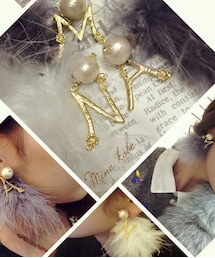 MINEkobe | mineオリジナルイニシャルファーピアス(ピアス（片耳用）)