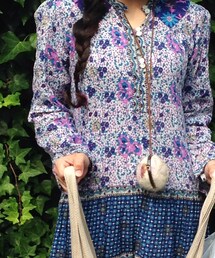 usedインド綿花柄ワンピ(ワンピース)