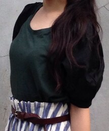 韓国製のなにか | 切り替えパフスリーブTシャツ(Tシャツ/カットソー)