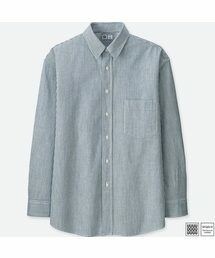 UNIQLO | ヒッコリーオーバーサイズシャツ（長袖）＋E(シャツ/ブラウス)