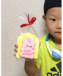 📷SWIMMERクッキー🍪 | SWIMMERで買ったクッキーです❗️HAPPY  BIRTHDAY  と書いてあります✌️味は、めちゃくちゃ甘くて子供達曰くあんまり美味しくないらしい😱💦(その他)