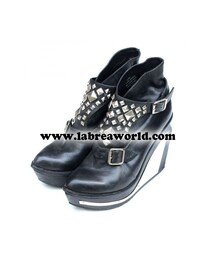 Jeffrey Campbell | [USED] -【Jeffery Campbell】STUDS & METAL PLATE WEDGE BOOTIES(ブーティ)