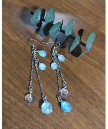 作りました♪ | 六芒星🔯を埋め込みました✨(ピアス(両耳用))