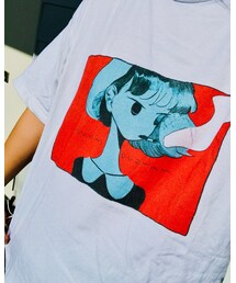 松尾モノさんの 喫煙ガールTシャツ | Tシャツ/カットソー