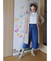 通勤ver. | 茶色ハットにロングニットカーデを羽織って✨(その他)