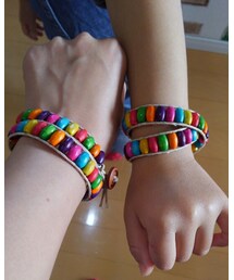 Handmade | 初製作のラップブレス✨子供用に合せて超カラフル🎵(笑)(ブレスレット)