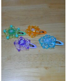 ビーズヘアピン🌼 | ビーズ編みで作ったヘアピン☆バザー用(おもちゃ)