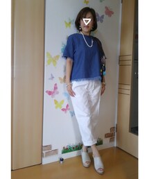 カット前 | 蒸し暑くてジャケット無しで平気でした⤴🙌この白パン大活躍✨(その他)