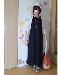 通勤カーデ羽織りver. | 朝はやはり1枚羽織りたい☆レースカーデは何かと重宝🎵(その他)