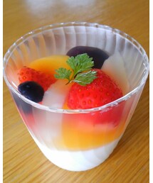 今日のデザート❤ | フルーツ杏仁豆腐☆柳月(食器/キッチン)