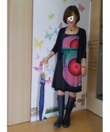 リアル雨ver. | 長靴は必需品☔今日はカーディガンなきゃ寒かった〜😰(その他)