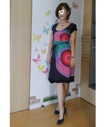 ワンピース1枚のみver. | 胸元の空きが大きいのはdesigualワンピの特徴😆ちょっと空きすぎ💦(その他)