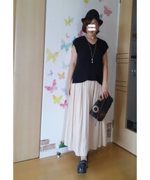 出したver. | トップスを出してネックレスも変えて✨少しカジュアル感出た?(その他)