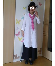 スカーフver. | 派手ピンクのスカーフを差し色にして❤(その他)