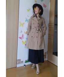 トレンチver. | 夜は冷えるからトレンチコートを羽織ってベージュパンプスで✨(その他)