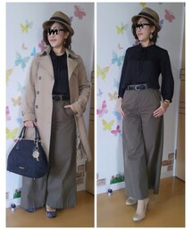 トレンチありナシver. | 左:通勤ver.ペタンコ靴　右:トレンチなしヒールver.(その他)