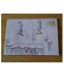 娘絵画🎨 | 運動会の様子を思い出して👍絵の具もはみ出さず塗れるように⤴(音楽/本・雑誌)