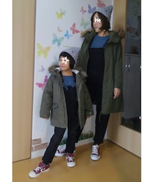 アウターありver. | もしもアウターを着るならver.寒くてモッズコートじゃ出れません😥(その他)