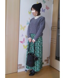 アウターなしver. | ダウンなしでニット帽被ってヒール付きブーツを履いて✨(その他)