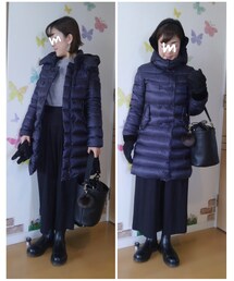 リアルコーデver. | アウターは勿論ロングダウン⤴ファスナーも閉めて防寒👍(その他)