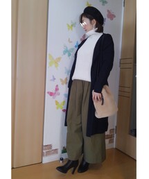 カーデ着用ver. | ネイビーロングカーデを着てみたら…(その他)