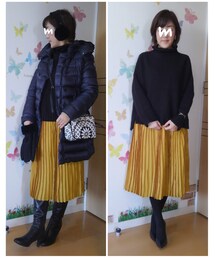 アウター&アフターver. | 左:リアルにはロングダウンを着て 右:ヘアカットafter💇後ろスッキリ(その他)