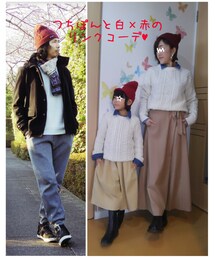 つちぽんとリンク✨ | フォロワーつちぽんとリンクコーデ❤3人並んで親子みたい⁉😁(その他)