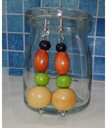 Handmade | 今季流行りの大振りウッドピアス☆自作(ピアス（両耳用）)