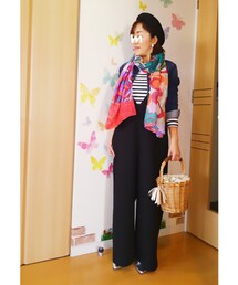 初参観日ver. | 寒さ対策にストール…要らなかった💦かごバッグも違和感無しに👍(その他)