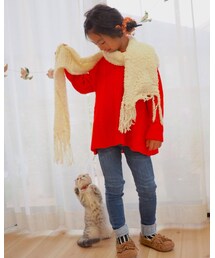 Handmade | 今日もよく釣れています ニャー！(マフラー)