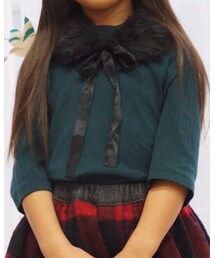 DAISO | ダイソーの黒のファーティペット(マフラー)