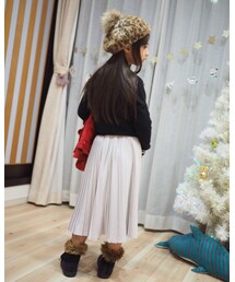 petit main | 青みがかったグレーのプリーツスカート(スカート)